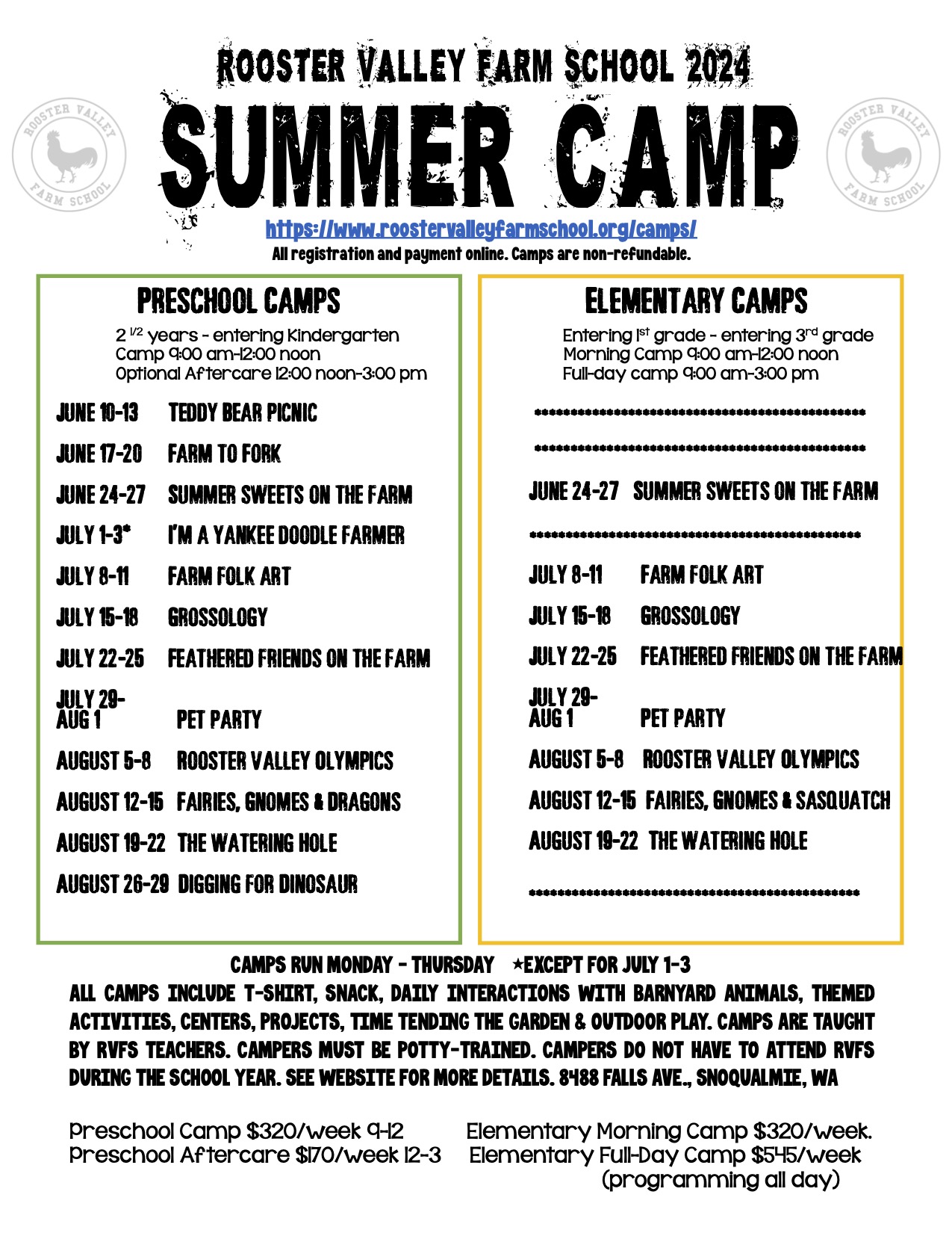 RVFS Camp - Camp Information